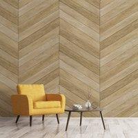 Chevron Wood Mural Brown