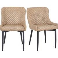 Montreal Set of 2 Dining Chairs, Faux Leather Brown