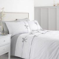 Catherine Lansfield Milo Bow Duvet Cover & Pillowcase Set