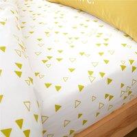 Catherine Lansfield Geometric Yellow Fitted Sheet Yellow