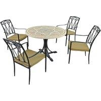Montpellier 4 Seater Dining Set with Ascot Chairs Brown and Black