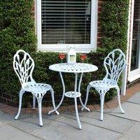 Cast Aluminium White Tulip Bistro Set