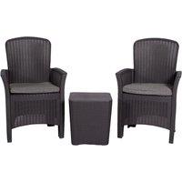 Faro 2 Seater Black Bistro Set Black