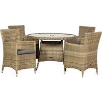 Wentworth 4 Seater Round Carver Dining Set Grey