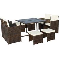 Cannes 8 Seater Brown Cube Set