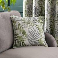 Leaf Jacquard Cushion Green