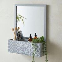 Purity Geo Tile Rectangle Wall Mirror with Shelf