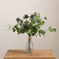 Artificial Thistle and Eucalyptus Lilac Bouquet