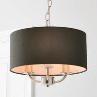 Preston Nickel Charcoal 3 Light Pendant Fitting Charcoal