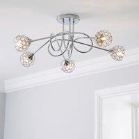 Portia 5 Light Semi Flush Ceiling Light