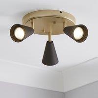 Grove 3 Light Spotlight Fitting Gold