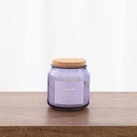 Lavender Jar Candle with Cork Lid Purple