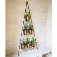 Gold Metal Wall Plant Stand with Planters