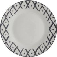 Ikat Porcelain Dinner Plate Charcoal/White