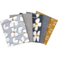 Elements Fat Quarters Grey/White/Yellow