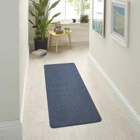 Marvel Boucle Washable Runner Navy Blue