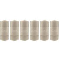 Pack of 6 Grey Pillar Candles Grey