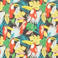 By the Metre Tropical Toucan Oil Cloth Blue/Yellow