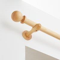 Enzo Wood Fixed Curtain Pole Brown
