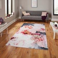 Michelle Collins Floral Rose and Black Rug
