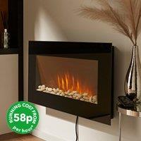 2000W Wall Mounted Electric Fire with Pebbles