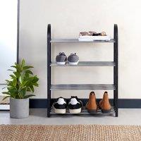 4 Tier Shoe Rack Black