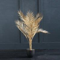 Artificial Gold Palm Tree in Black Plant Pot