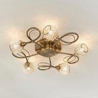 Vogue Malden 5 Light Flush Ceiling Fitting Brown