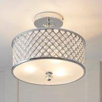 Vogue Crystal Hudson 3 Light Flush Ceiling Fitting Silver