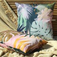 Leafy Teal Outdoor Cushion