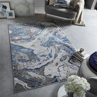 Marbled Rug Navy Blue/Grey