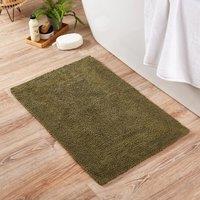 Super Soft Reversible Olive Green Bath Mat Green