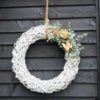 Artificial White Rattan Wreath