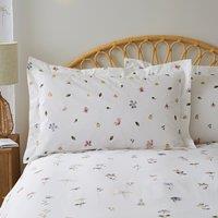 Pressed Floral White 100% Cotton Oxford Pillowcase