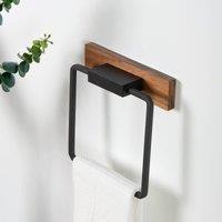 Fulton Wood Black Towel Ring