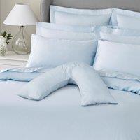 Dorma 300 Thread Count 100% Cotton Sateen Plain V-Shaped Pillowcase Blue