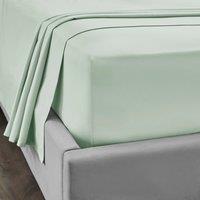 Dorma 300 Thread Count 100% Cotton Sateen Plain Fitted Sheet Light Green