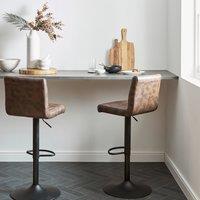 Felix Counter Adjustable Height Bar Stool, Faux Leather Brown