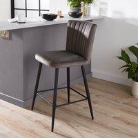 Taylor Bar Height Stool, Velvet Charcoal