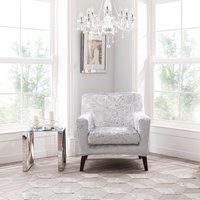 Crushed Velvet Armchair Cover Grey