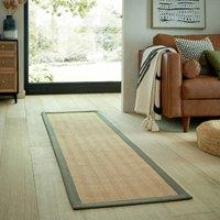 Herringbone Border Runner Brown