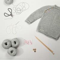 Blossom Baby Jumper Knitting Kit Grey