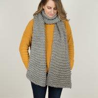 Wool Couture Lindas Grey Scarf Knitting Kit Grey