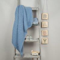 Louis Baby Blanket Knitting Kit Blue