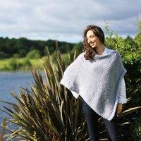 Wool Couture Malala Poncho Seal Knitting Kit Blue