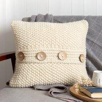 Seed Stitch Cushion Knitting Kit Cream