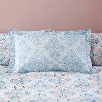 Saraya Blush 100% Cotton Oxford Pillowcase Blush/Blue/White