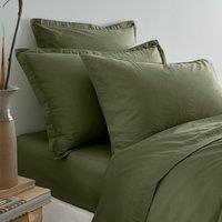 Soft Washed Recycled Cotton Oxford Pillowcase Green