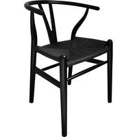Lara Wishbone Dining Chair, Beech Wood Black