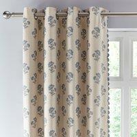 Churchgate Clarendon Ashley Blue Eyelet Curtains Beige